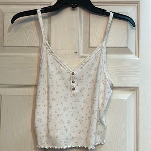 American Eagle Cropped Floral Tank Top Size Small